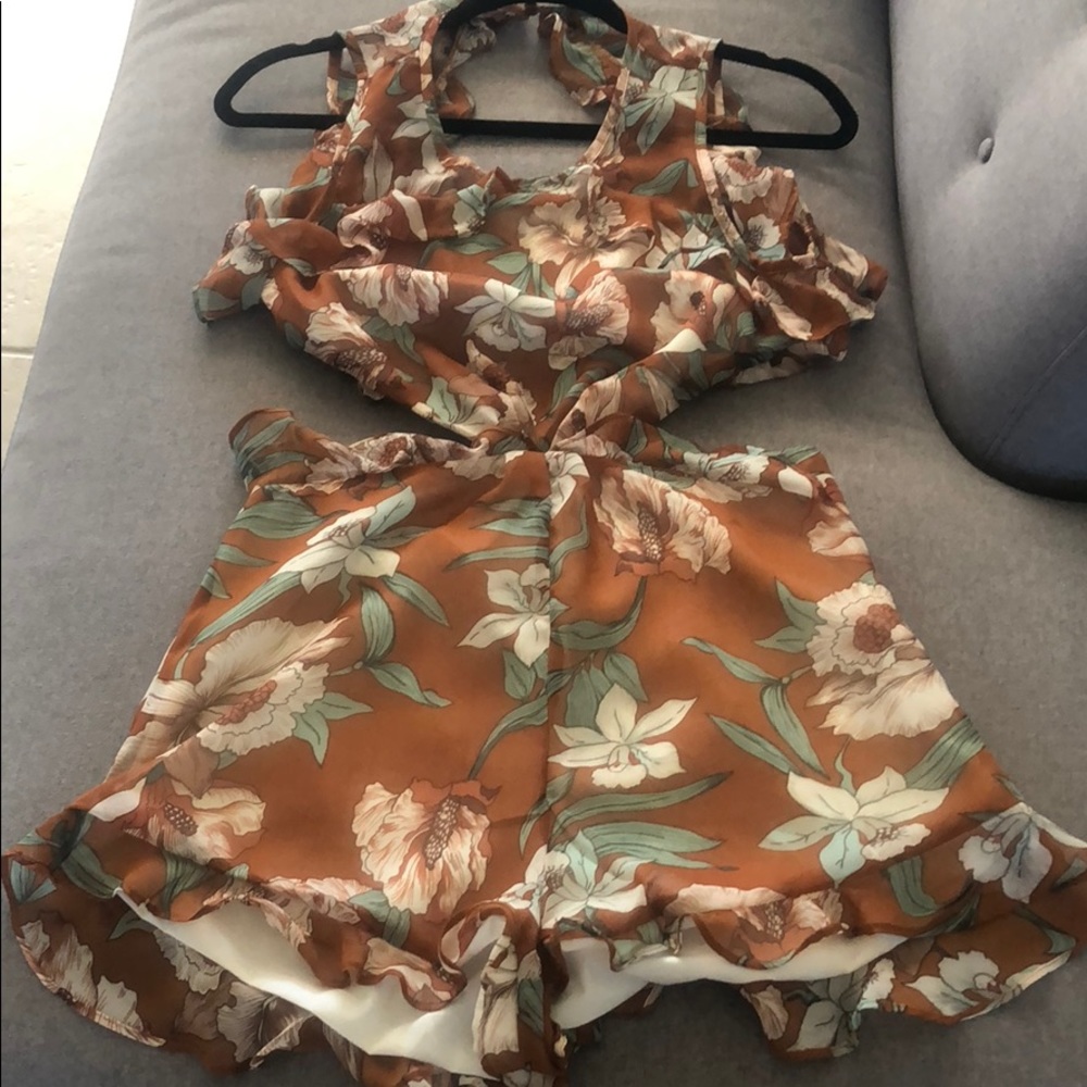 Brand new, never worn burnt orange romper